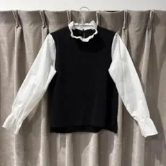 LATO CALLE 長袖トップス M ブラック/ホワイト