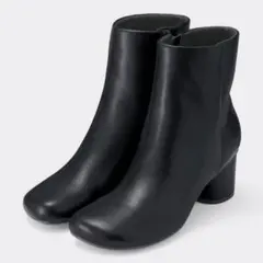 ファインフィットオブリークトゥブーツ　サイドジッパー　ブラック　ＸＳ　22㎝相当