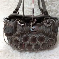 【おしゃれ♪】JAMIN PUECH 手刺繍ビーズ装飾ハンドバッグ 美品のサムネイル
