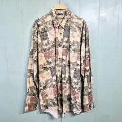 Munsingwear 鹿 千鳥格子 コットン 長袖シャツ アニマルのサムネイル