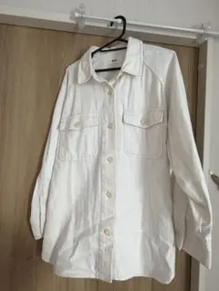 ホワイト コットンシャツジャケット F