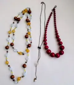 ビーズのロングネックレスセット
