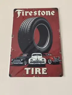 Firestone ブリキ看板 レトロ インテリア