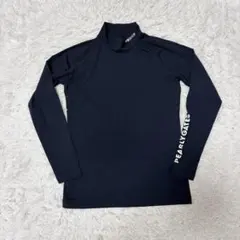 パーリーゲイツ モックネック ハイネック ネイビー ストレッチ ワンポイント
