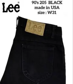 希少 90's USA製 Lee 205 W31 後染め サルファ BLACKのサムネイル