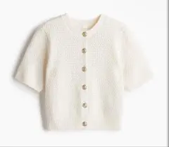 H&M テクスチャードニットカーディガン