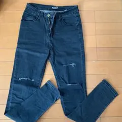 ANAP ダメージデニム ブラック S