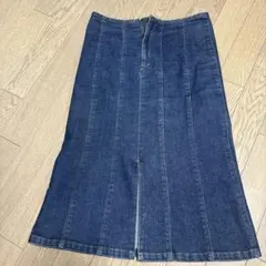 デニム タイトスカート フロントスリット