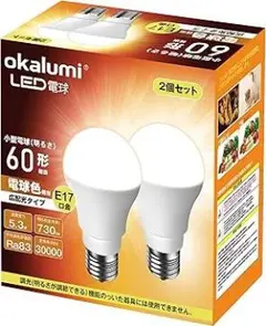 LED電球、口金直径0.7インチ（17mm）、電球色、60W相当、のサムネイル