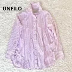【美品】 UNFILO シャツ オーバーサイズ ストライプ イージーケア S
