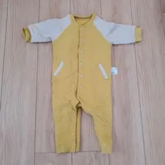 キルティングロンパース 80cm イエロー