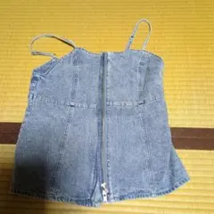デニム キャミソール フロントジップ