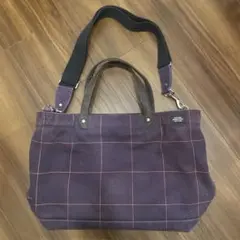 JACK SPADE 紫に赤の格子模様　コットンキャンバス地トートバッグ