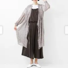 花柄シフォンロングカーディガン　美品　フェリシモのサムネイル