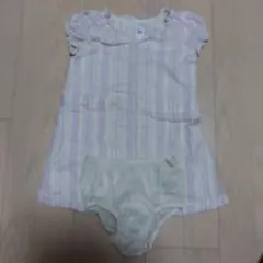 ほぼ新品babyGAP95サイズ縦ボーダーワンピース（パンツ付）