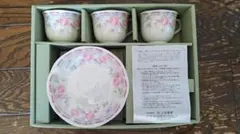 ノリタケ　ティーカップセット バラの花柄 5点セット