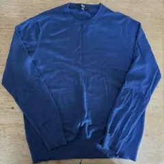 UNIQLO ネイビー ウール100%長袖セーター XL