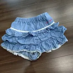 フリル付きデニムスカート 100