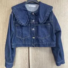 【美品】ZARA フリル付き襟 デニムジャケット XS