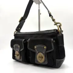 【極美品】コーチ　レガシー　ワンショルダーバッグ　シグネチャー　ターンロック　黒