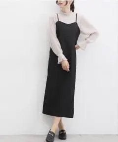 Honeys GLACIER キャミワンピース ジャガード ブラック L