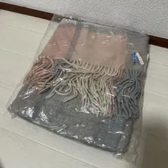 【一度使用】パサージュミニョン 大判マフラー ストールショール チェック柄