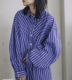 JOURNAL STANDARD ストライプシャツ ボリューム袖 ブルーのサムネイル