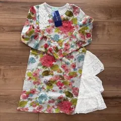 ※新品未使用※hakka kids花柄長袖ワンピース 140サイズ