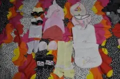 乳児 幼児０～３歳 女の子 スタイ・靴下・ミトン・帽子 14点セット まとめ売り