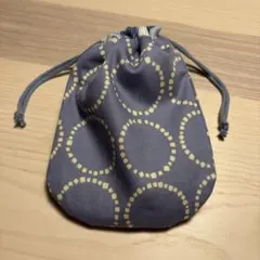 青紫色 円形模様 巾着袋