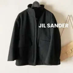 ジルサンダー＊上質メルトンウール スタンドカラー ハーフジップコートのサムネイル