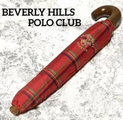 POLO CLUB 折りたたみ傘　レッド　タータンチェック柄