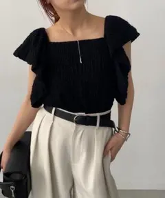 CAPRICIEUX LE'MAGE バルーンリブスクエア　ブラック