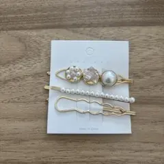 【新品】エレガントパール装飾ゴールドヘアピンセット