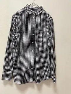 UNIQLO ギンガムチェックシャツ 長袖 ブラック XLのサムネイル