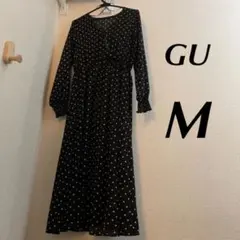 ドットワンピース 授乳ワンピース 黒 ワンピ ロング