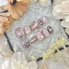 246 ピンク系 さくらんぼ ネイルチップ10個セット