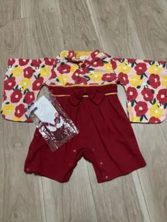 ベビー着物ロンパース　女の子　サイズ80 初節句　お宮参り　入園式　お食い初め