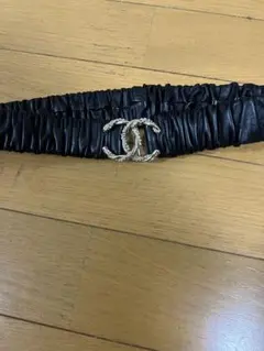 CHANEL シャネル ビジュー ロゴ ベルト ココマーク 75/30 ブラック 