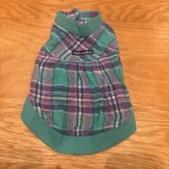 犬服 緑と紫のチェック柄 小型犬用Sサイズ