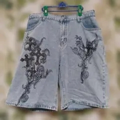 ROMWE Grunge Punk シンプルプリント カジュアルショーツ⑤