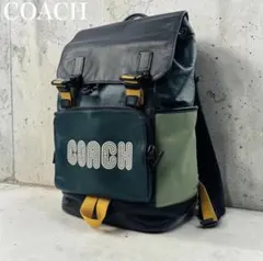 美品✨ COACH コーチ リュック バックパック 本革 大容量 グリーン 緑のサムネイル
