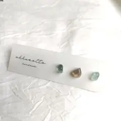 天然石の3点セットピアス