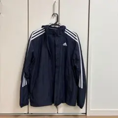 adidas アディダス フード付きジャージ ジャケット ネイビー　子ども用