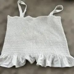 H&M フリル付きホワイトビスチェ Lサイズ