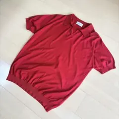 ジョンスメドレー シーアイランドコットン スキッパー ポロシャツ L レッドのサムネイル