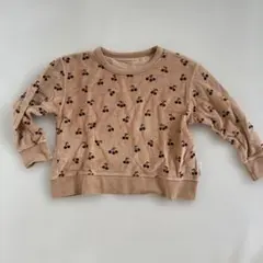 TINY COTTONS ベージュ チェリー柄 長袖カットソー トレーナー