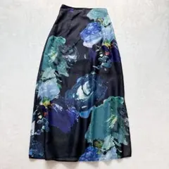 MURUA ムルーア ペイントプリントフレアスカート ブルー系 【1】 涼しげのサムネイル