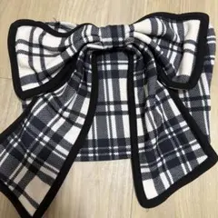 체크 무늬 리본 베어 탑 튜브 탑