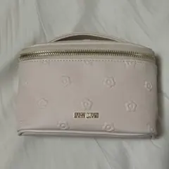 MARY QUANTシンプルエンボスデイジー　バニティ　メイクポーチ　ベージュ